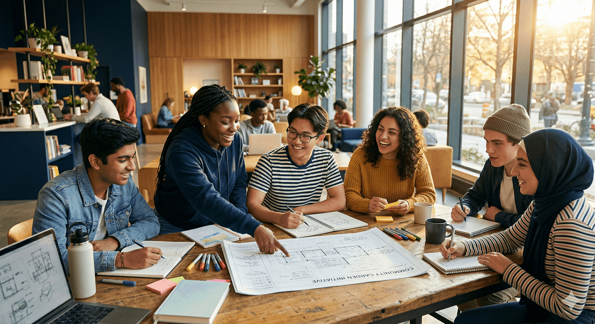 Youth board members meeting together